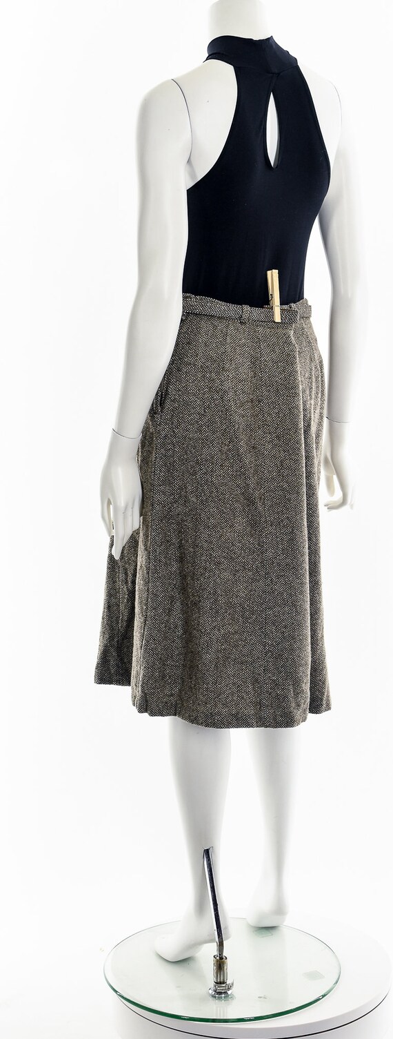 40's Brown + White Speckled Wool SKirt - image 8