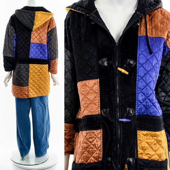 Quilted Corduroy Patchwork Chore Coat Gem