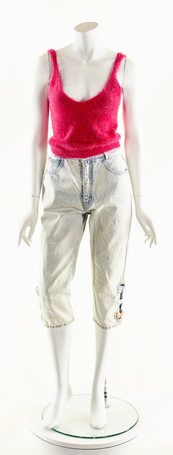 Acid Wash Jeans,High Waist Capris,Bow Tie Pants,8… - image 10