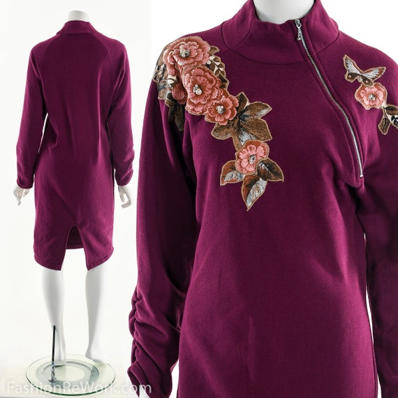 Athleisure Dress, Sweatshirt Dress, 80's Sweatshir