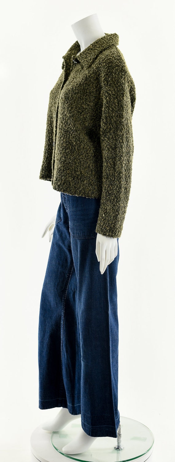 Green Sherpa Nubby Knit Sweater - image 10