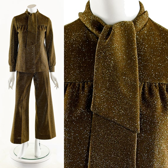 Metallic Lurex Jumpsuit,Vintage Metallic Set,Spark