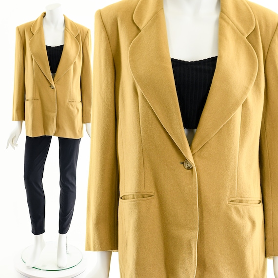 Camel Woolen Suit Jacket,90s Tailored Jacket,Vintage Suit Jacket,90s