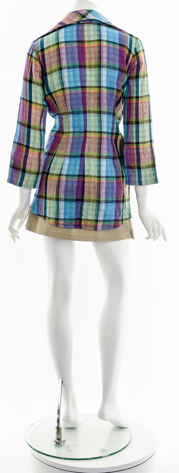 rainbow madras tie front wrap cardigan - image 7