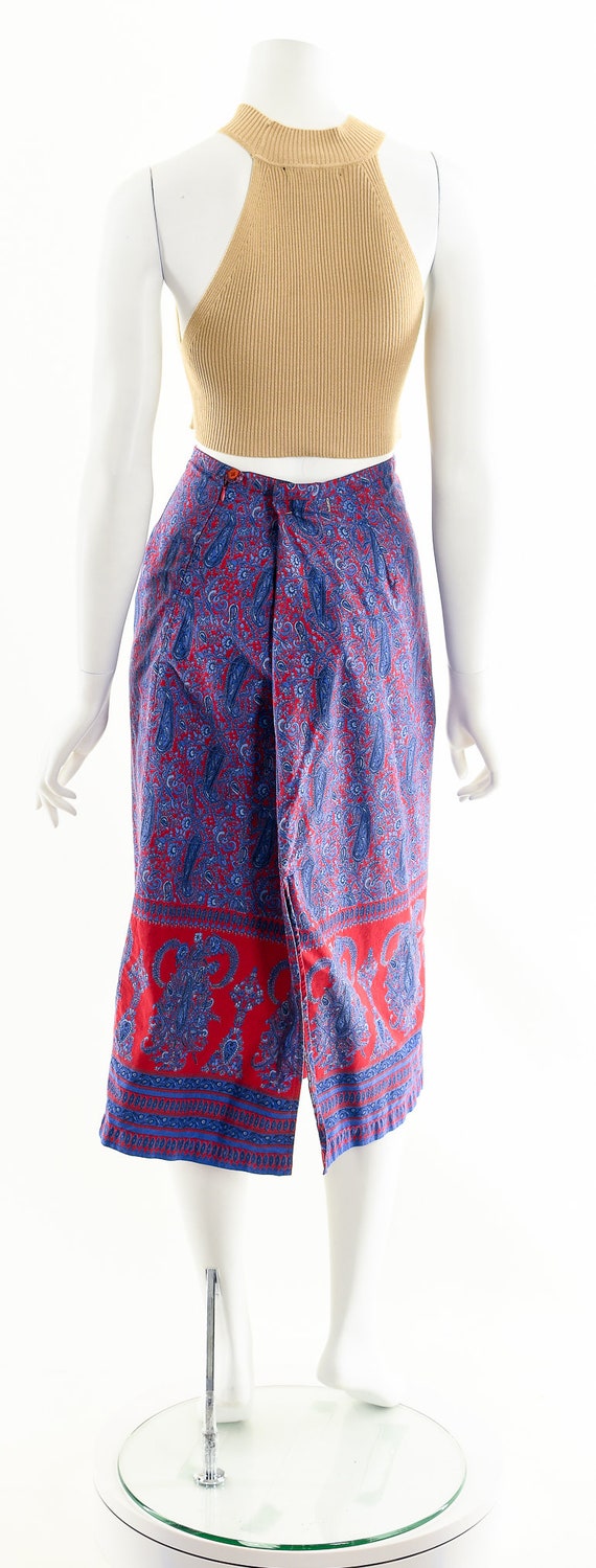 Paisley Midi Skirt,Jewel Bohemian Skirt,Vintage C… - image 7