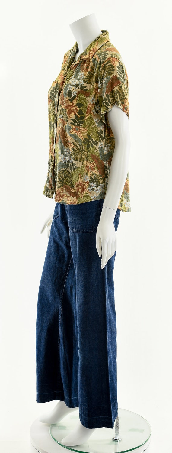 Muted Tropical Floral Blouse - image 10