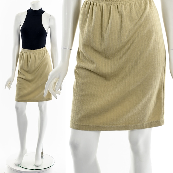 Tan High Waist Stretchy Skirt