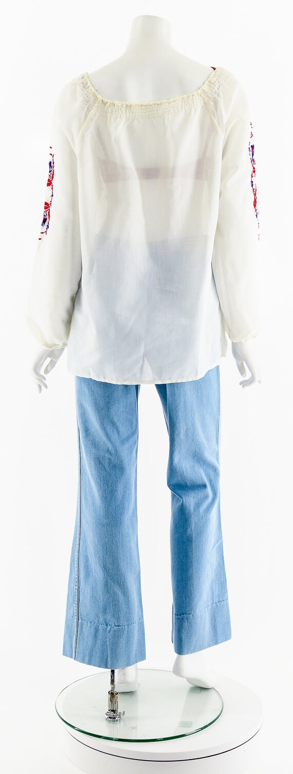 Hungarian Embroidered Bohemian Blouse - image 7