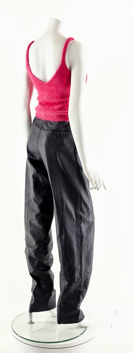 Dark Purple Leather Pants,High Waist Leather Pants,Ab… Gem