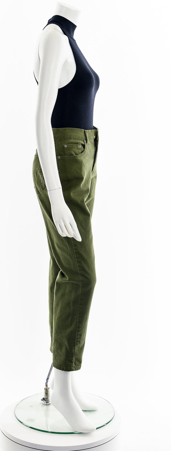 Olive Green High Waist Jeans - image 5