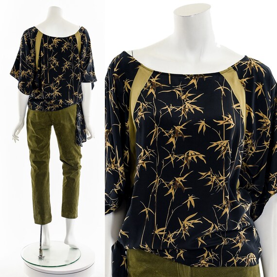 Bamboo Black Silk Blouse - image 2