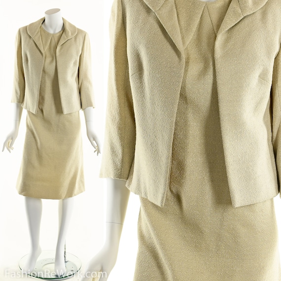 Gigliola Curiel Wool Tweed Two Piece Dress Suit 6… - image 9