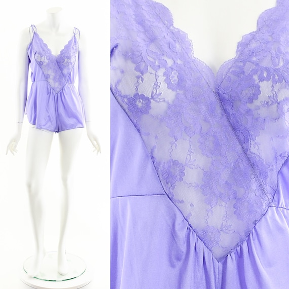 Purple Lace Bodysuit Romper Onesie - image 1