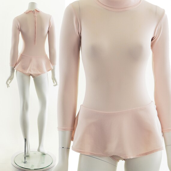 Baby Pink Bodysuit,70s Turtleneck Bodysuit,Vintag… - image 2