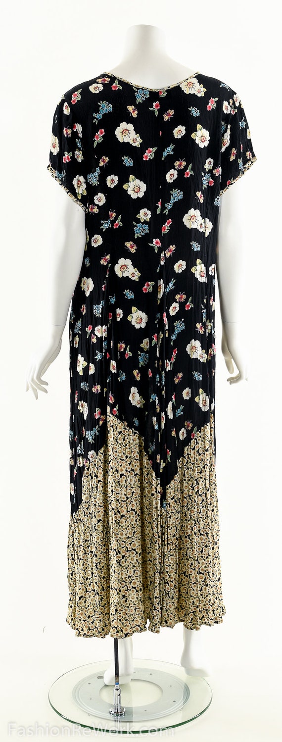 90s Rayon Gauze Dress, Floral Rayon Dress,90s Gru… - image 4