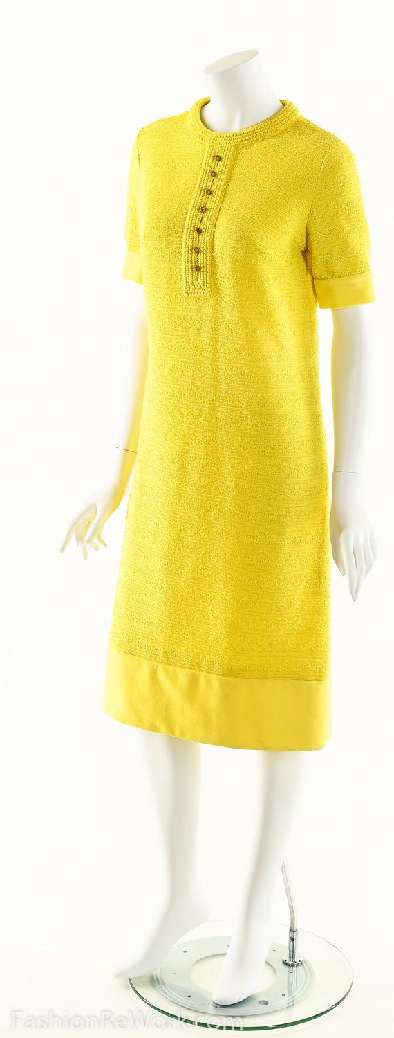 Vibrant Knit Dress,60s Sweater Dress,Mock Neck Dr… - image 7