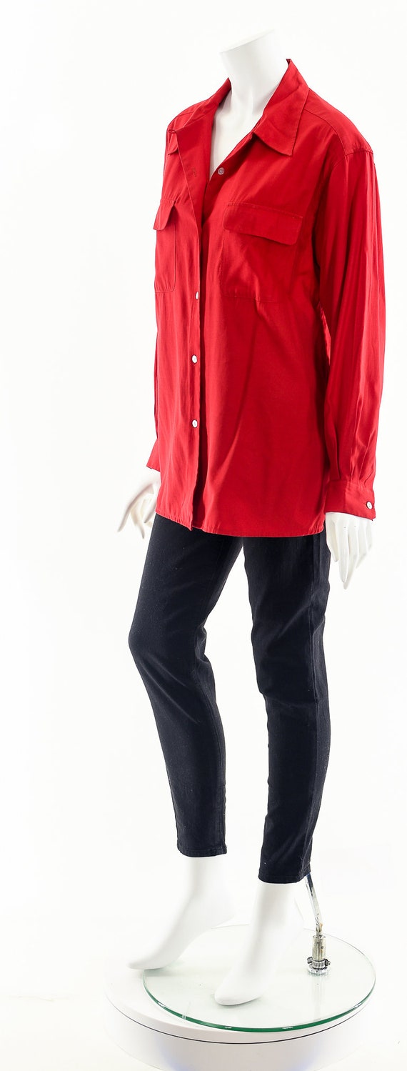 Red Button Down Blouse - image 10