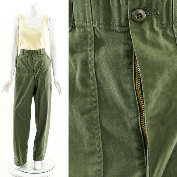 Green Army Fatigue Pants Olive Green Chino Pant M… - image 3