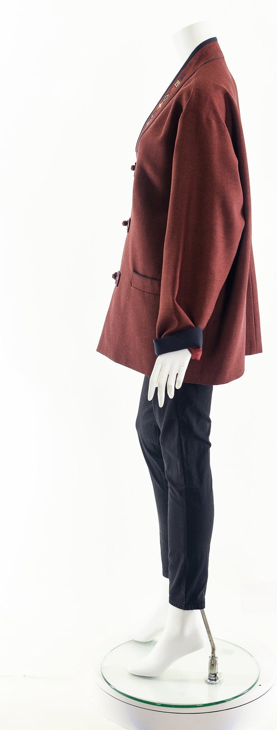 Burgundy Blazer, Asian Inspired Design - image 9