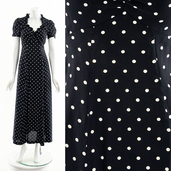 Polka Dot Maxi Dress,30s Inspired Dress,Vintage 3… - image 3