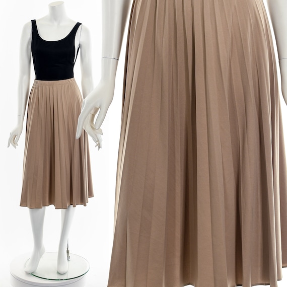 Accordion Knife Pleated Midi Skirt