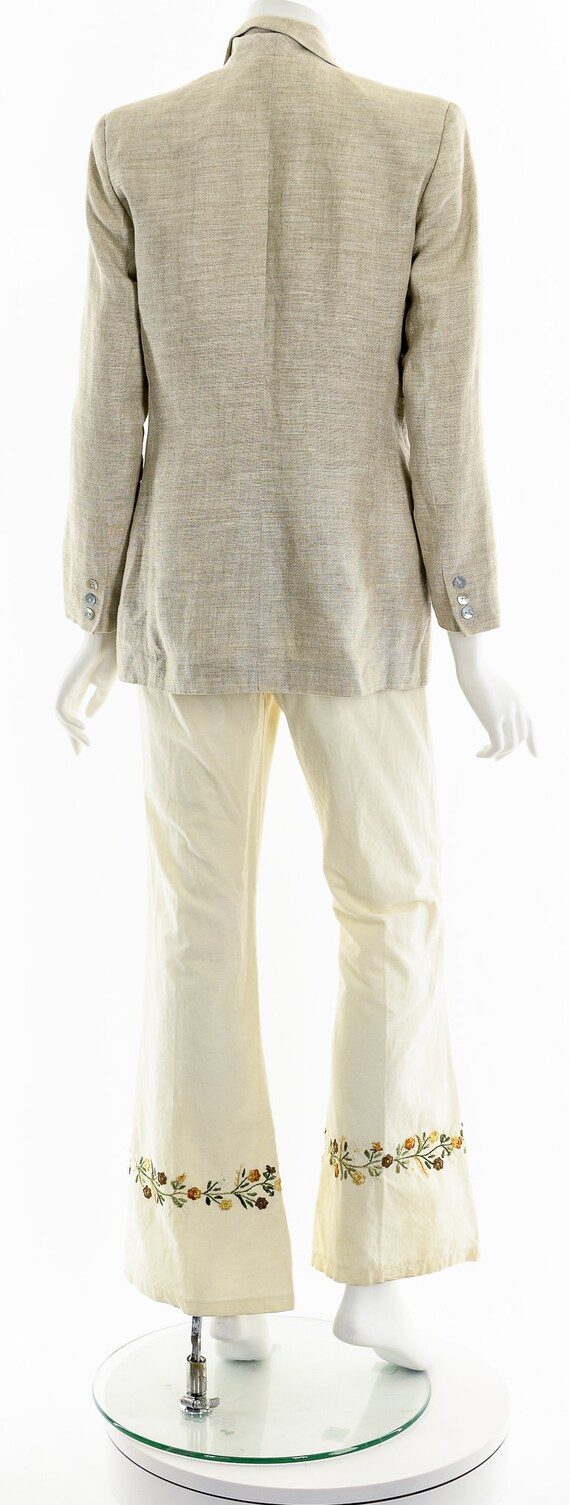 Beige Linen Suit Jacket - image 7