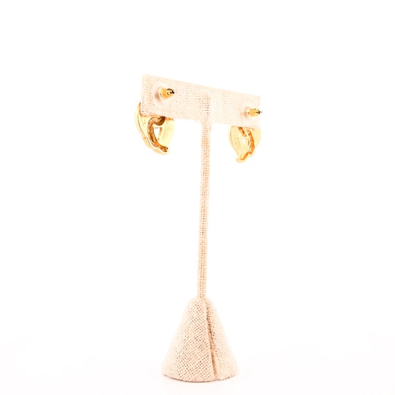 Gold and Cream Abstract Swirl Statement Earrings - image 4