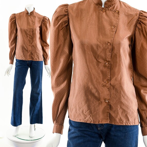 Asymmetric Copper Victorian Blouse, Victorian Ins… - image 2