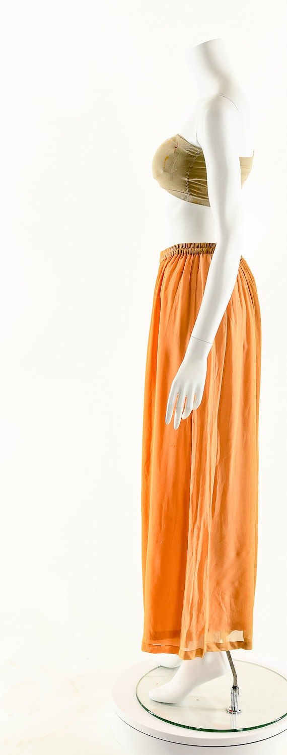 Watercolor Huge Silk Pants,Orange Ombre Palazzo P… - image 9