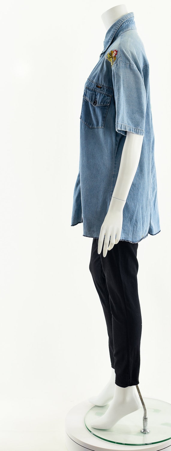 Devil on My Shoulder Chambray Button Down - image 9