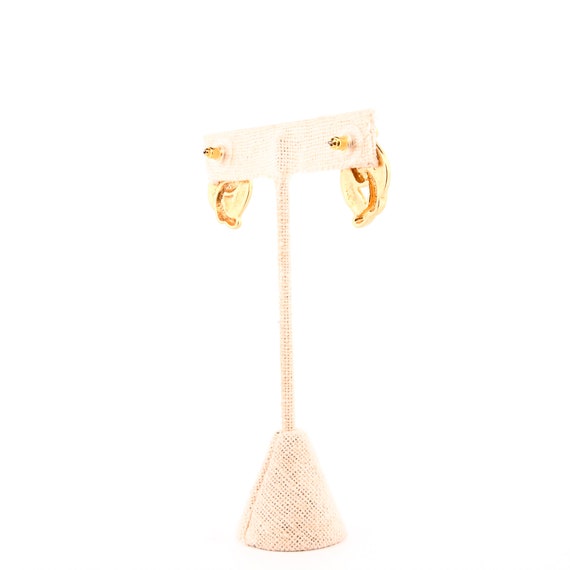 Gold and Cream Abstract Swirl Statement Earrings - image 6