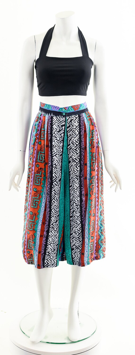 Graphic Tribal Skirt,Bright Southwest Skirt,Rainb… - image 4