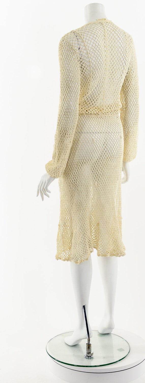 Cream Silk Thread Crochet Dress