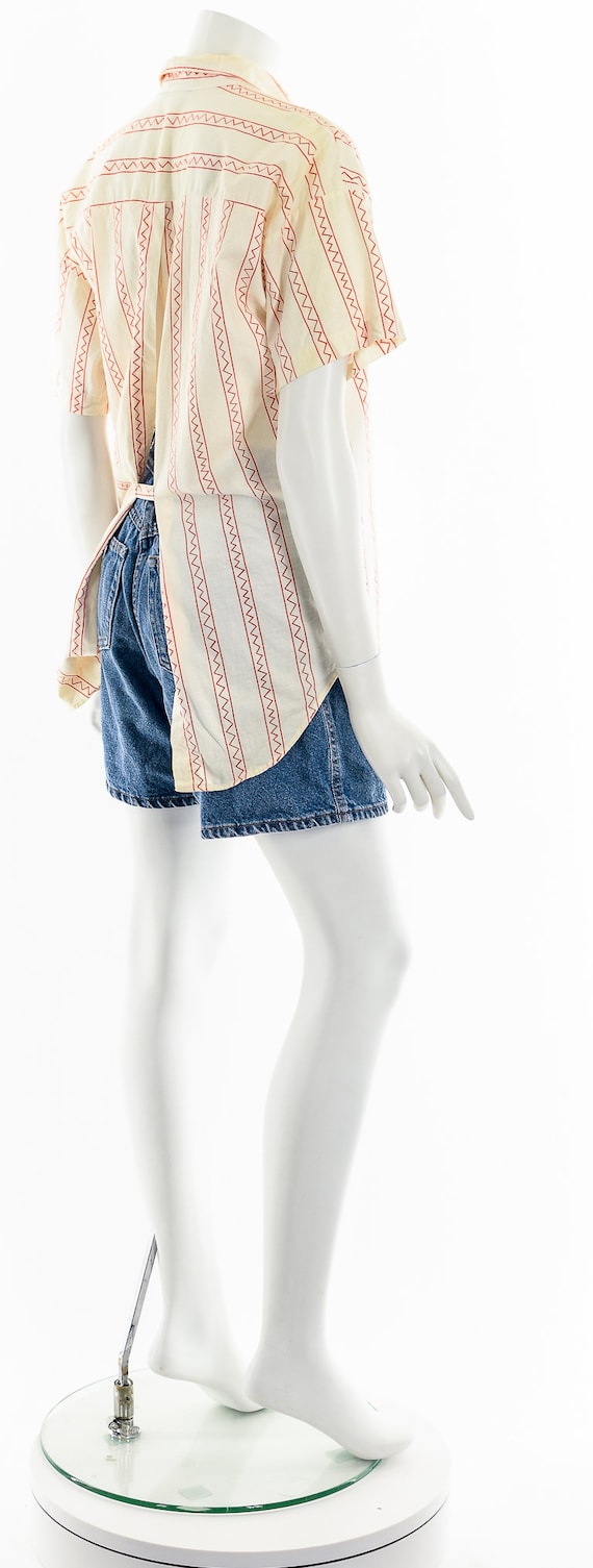 Tribal Zig Zag Open Back Button Down Top - image 6