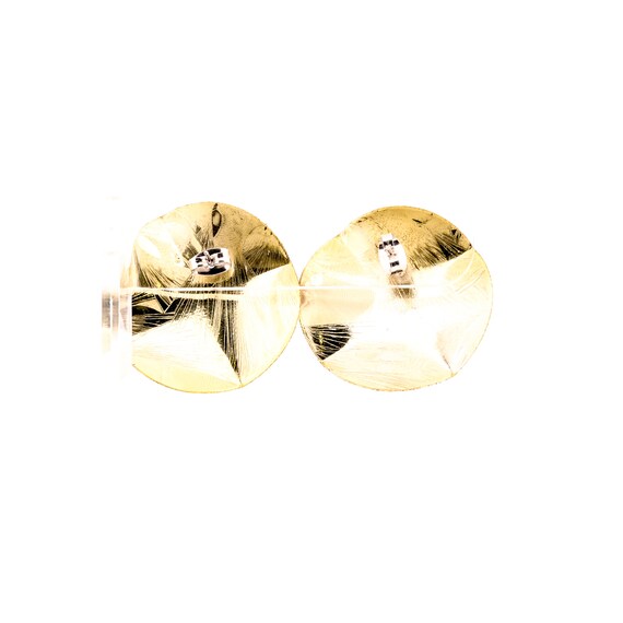 Gold Crackle Circular Earrings - image 5