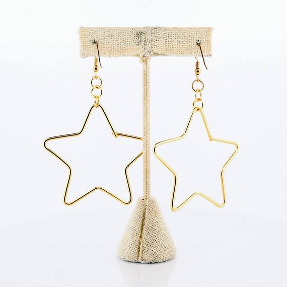 Gold Star Statement Earrings - image 5