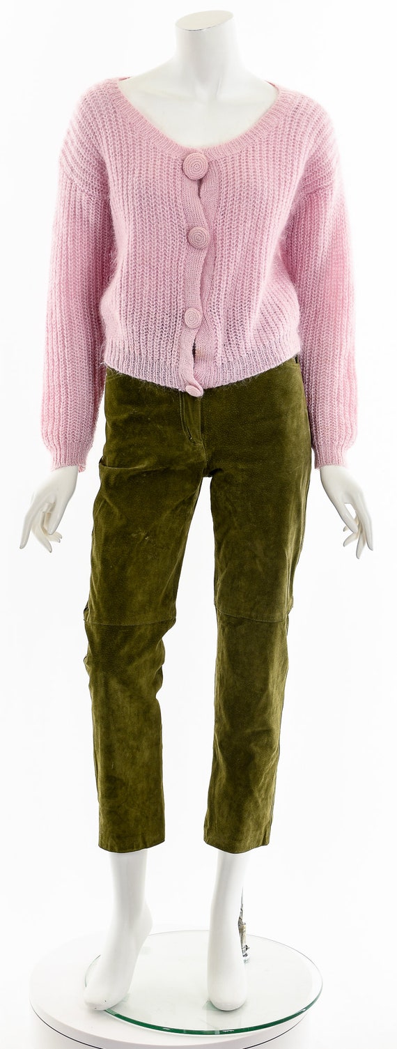 Mohair Millennial Pink Sweater Cardigan - image 4