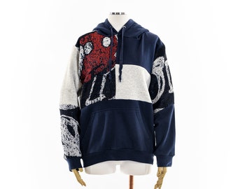 Mickey Mouse Fashion Rework Patchwork Tapestry Hoodie
