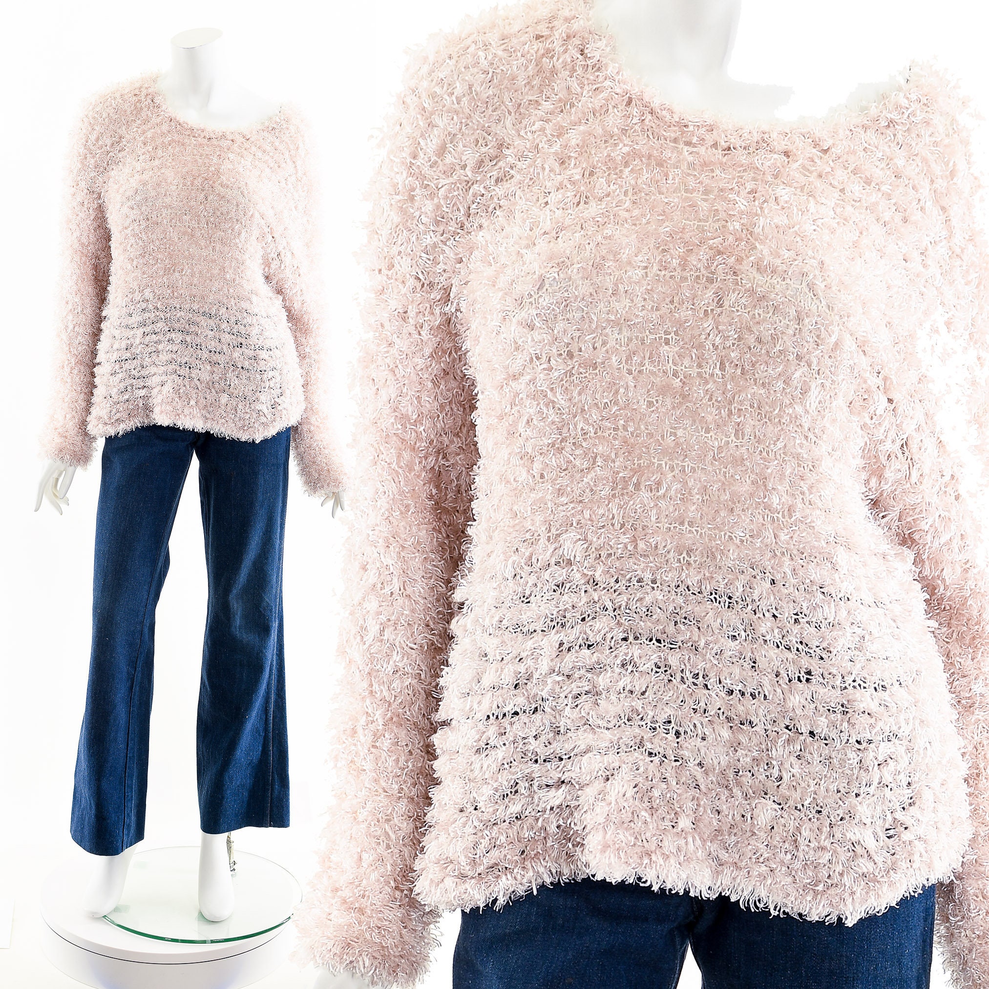 Pink shaggy clearance sweater