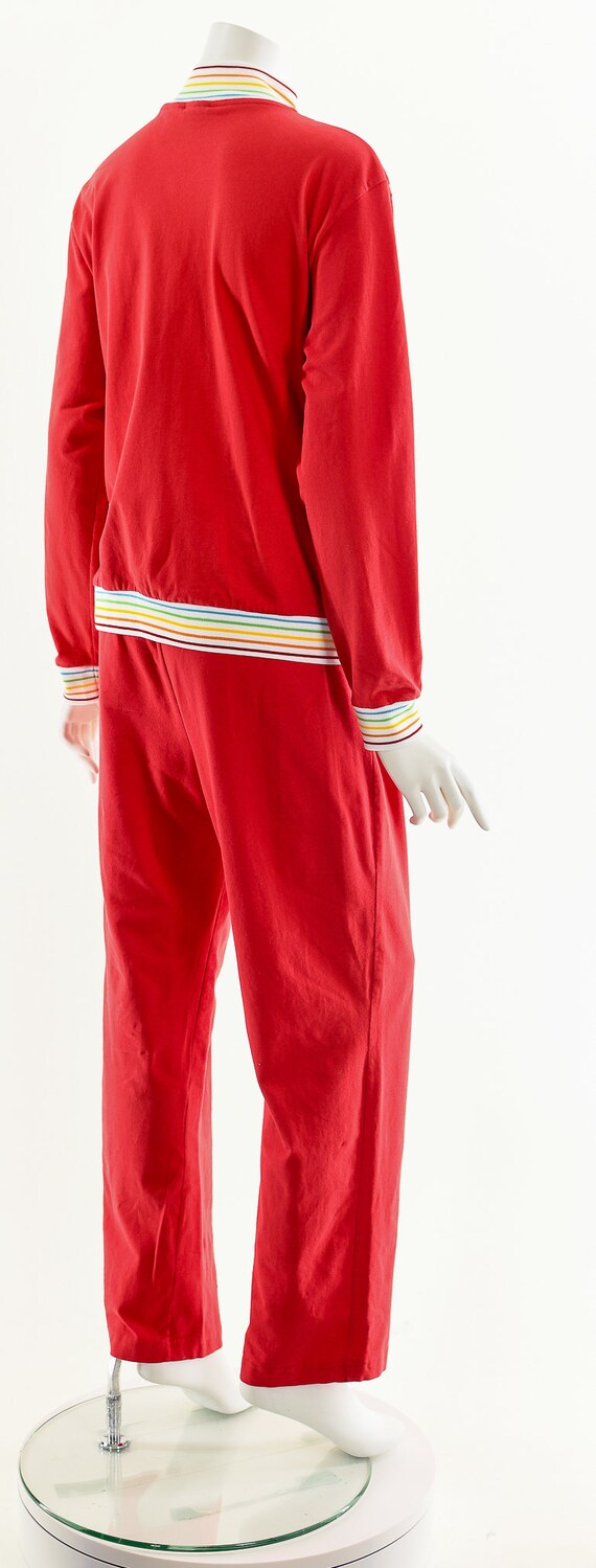 Red Rainbow Track Suit,Vintage Rainbow Jumpsuit,7… - image 6