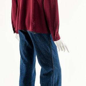 Burgundy Balloon Sleeve Blouse image 6