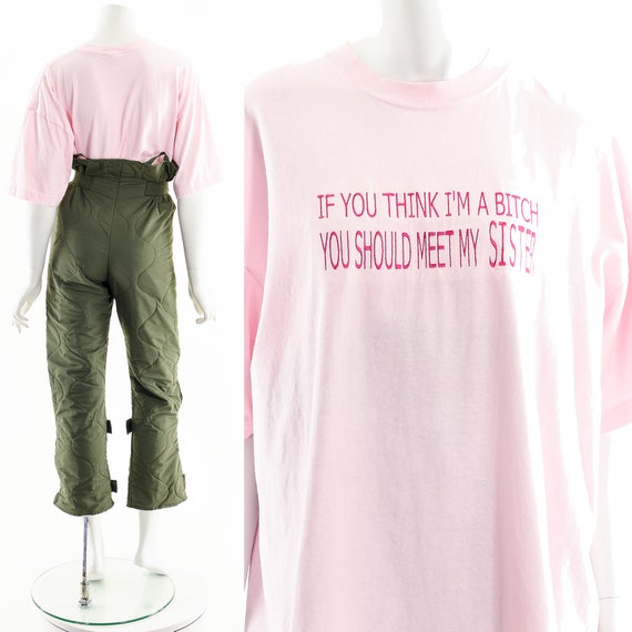funny sister pink tee,baby pink tee,90s slogan sh… - image 2