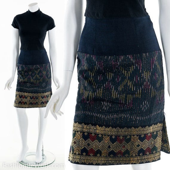 Hmong Skirt, Thai Pencil Skirt, Ethnic Skirt, Boh… - image 1