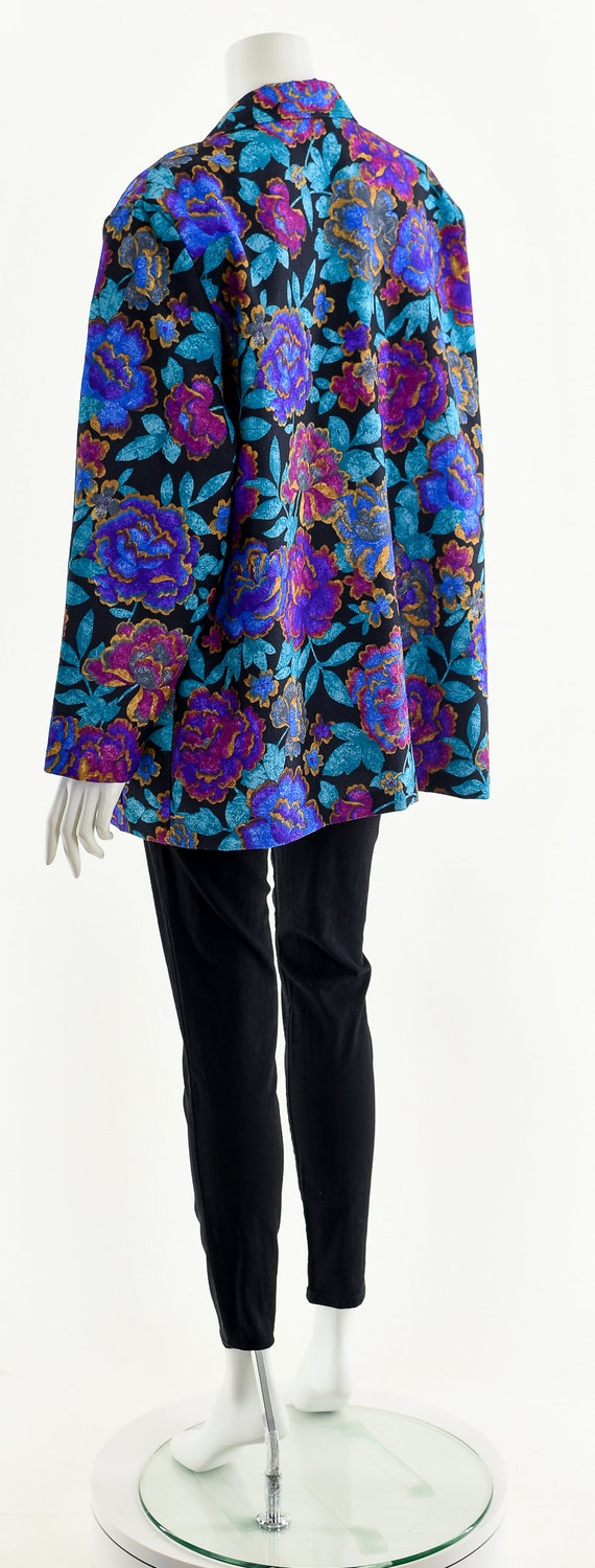 Bright Jewel Tone Floral 80s Jacket - image 8