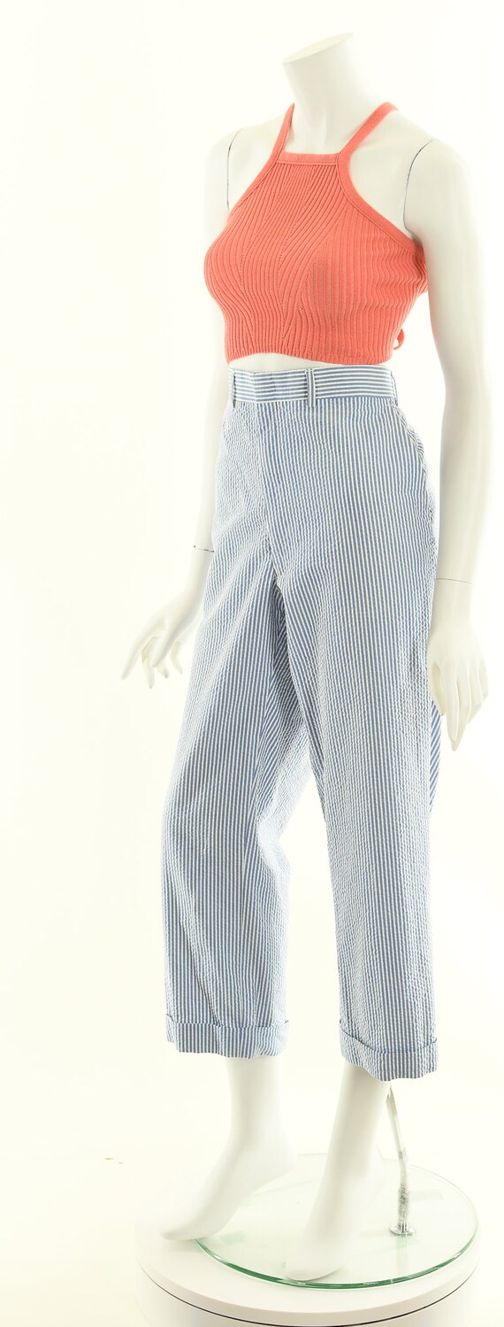 Blue Striped Pants,High Waisted Pants,Brooks Brot… - image 10