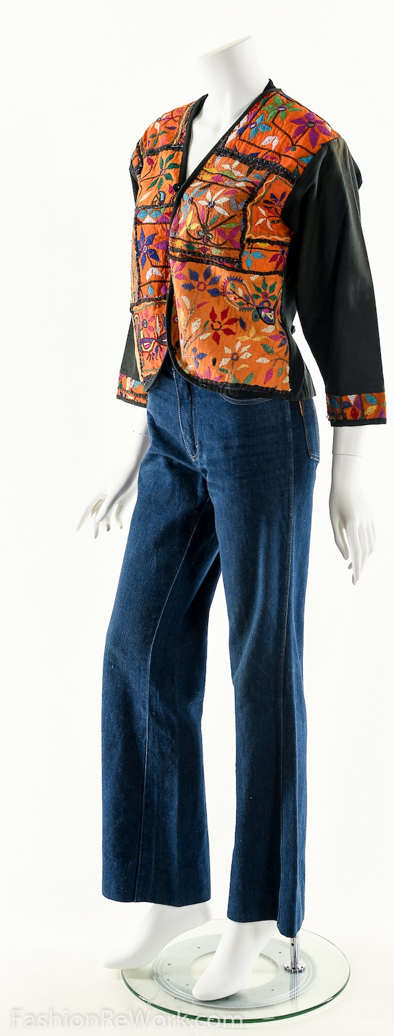 Rainbow Patchwork Jacket,Boho Embroidered Jacket,… - image 6