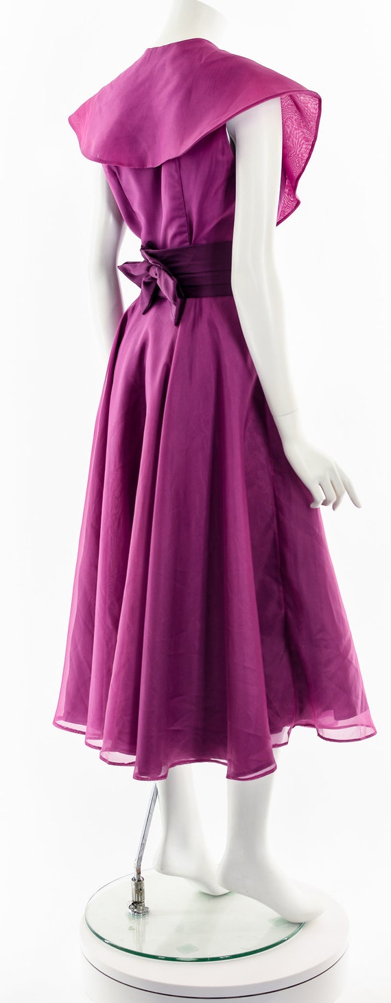 Purple Chiffon Fit and Flare Dress - image 6