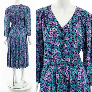 Floral Vintage Dress 80s does 50s