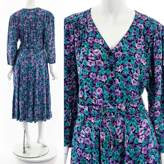 Floral Vintage Dress 80s does 50s