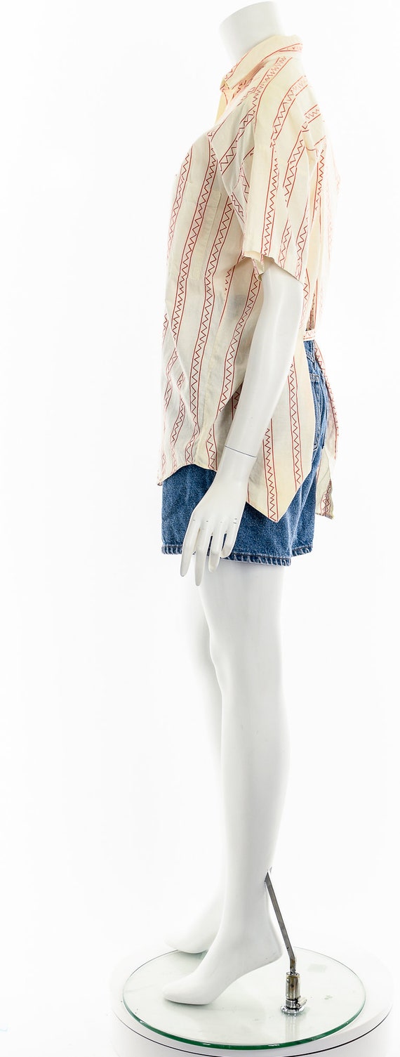 Tribal Zig Zag Open Back Button Down Top - image 9